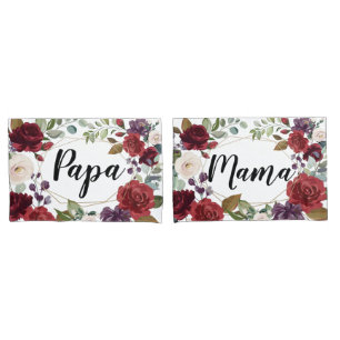 Personalised Pillow Cases White Roses Gold Geometr