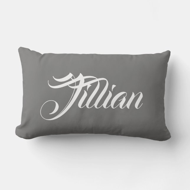 Personalised pillow: customise with name lumbar cushion (Front)
