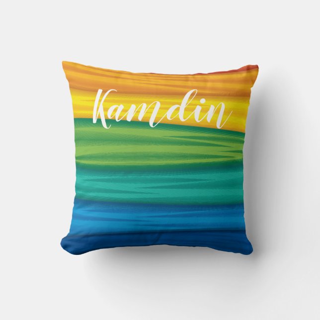 Personalised Pillow lgbtq rainbow flag lesbian gay (Front)