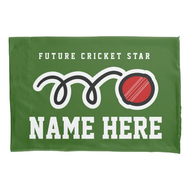 Personalised pillowcase for future cricket star (Front)