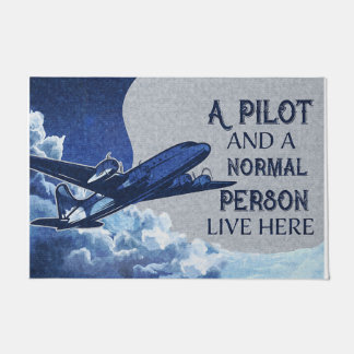 Personalised Pilot And Normal Person Customised  Doormat