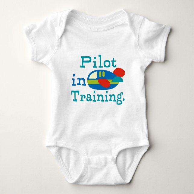 Personalised Pilot in Training Baby Bodysuit (Front)