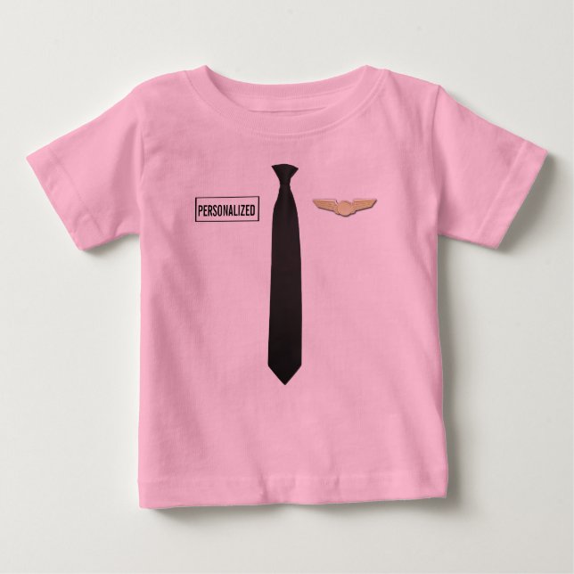 Personalised Pilot Shirt, Aviation Kids Clothing Baby T-Shirt (Front)