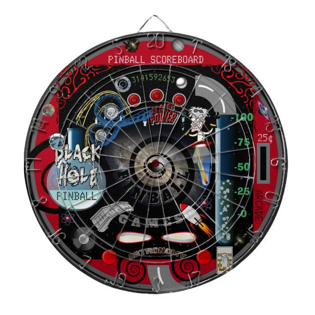 Personalised Pinball Black Hole Multi-Target Dartboard (Front)