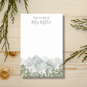 Personalised Pine Forest and Mountains Post-it Notes