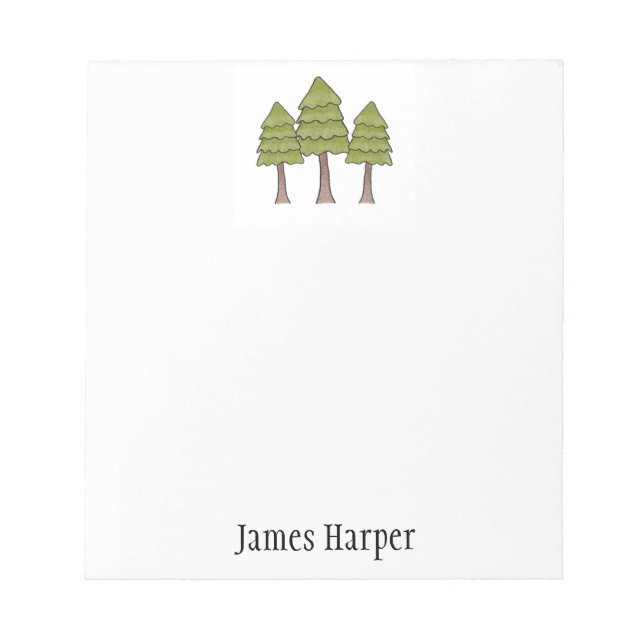 Personalised Pine Tree Notepad (Front)