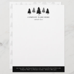 Personalised Pine Tree Themed Business  Custom Letterhead