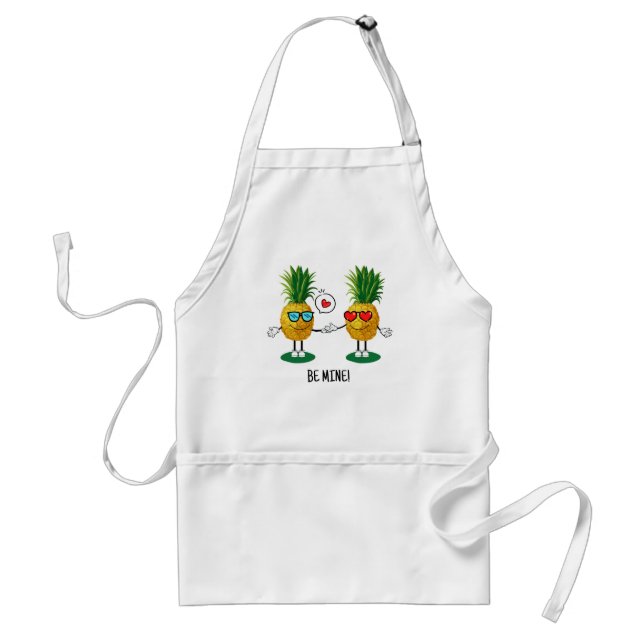 Personalised Pineapple Emoji Love Couple Standard Apron (Front)