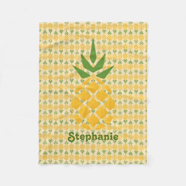 Personalised Pineapple Fleece Blanket (Front)