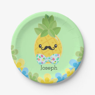 Personalised Pineapple Little Mister Boys   Paper Plate