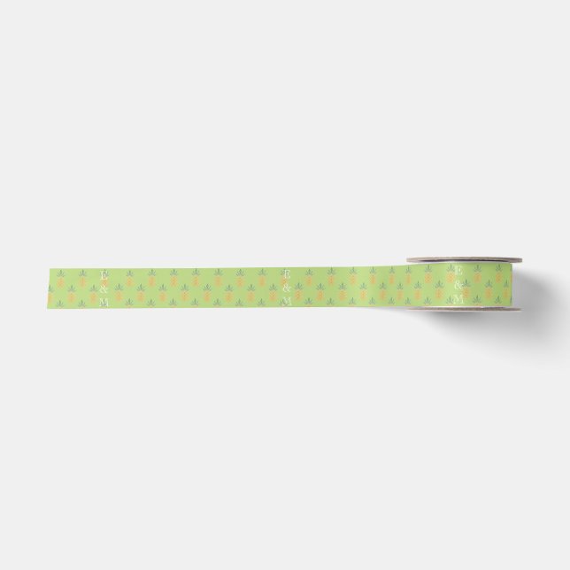 Personalised Pineapple Satin Ribbon (Front)