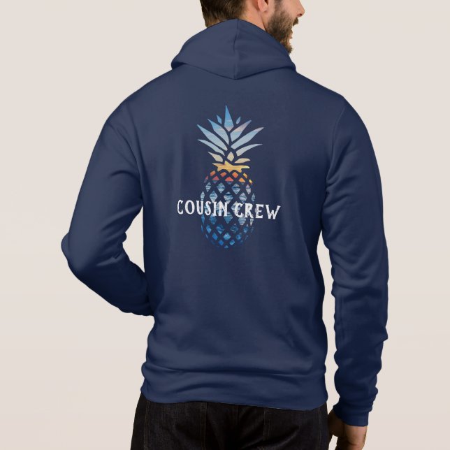 Personalised Pineapple Tropical Family Vacation Hoodie (Back)