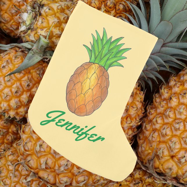 Personalised Pineapple Tropical Island Fruit Small Christmas Stocking (Pineapple stocking)
