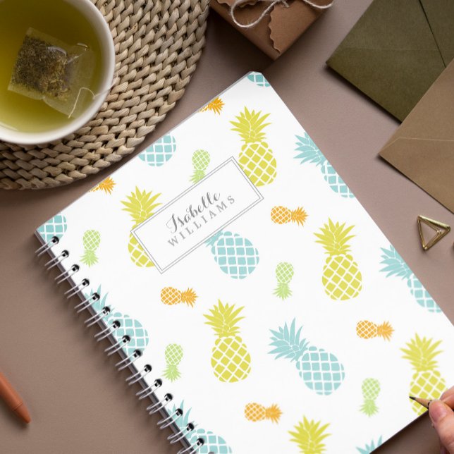 Personalised Pineapples Pattern Spiral Notebook (Creator Uploaded)