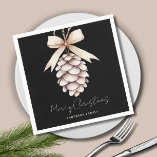 Personalised Pinecone Christmas  Napkin