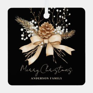 Personalised Pinecone Photo Christmas Metal Tree Decoration