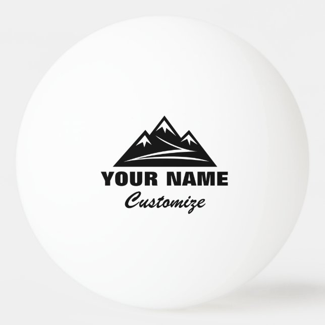 Personalised ping pong balls with mountain logo (Front)