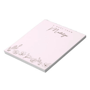 Personalised pink A note From Florals