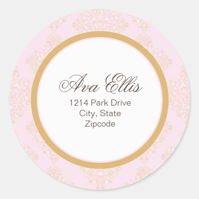 Personalised Pink Address Label/Merchandise Seal (Front)