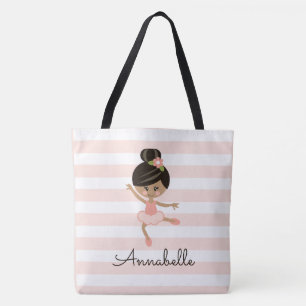 Personalised Pink African American Ballerina Tote Bag