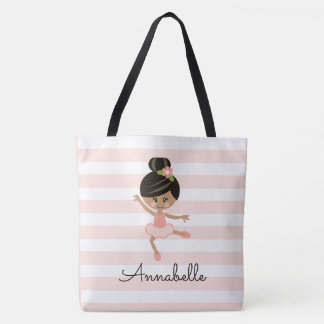 Personalised Pink African American Ballerina Tote Bag