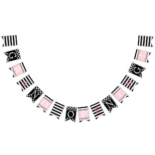 Personalised Pink and Black Marketing Bunting Flag