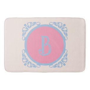Personalised pink and blue bath mat