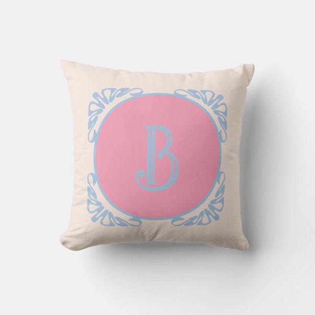 Personalised pink and blue  cushion (Front)