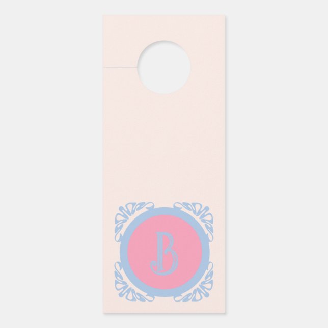 Personalised pink and blue  door hanger (Front)