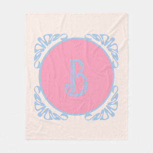 Personalised pink and blue  fleece blanket