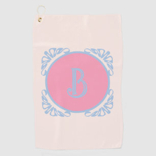 Personalised pink and blue golf towel