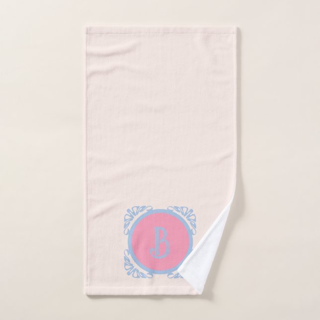 Personalised pink and blue  hand towel (Hand Towel)