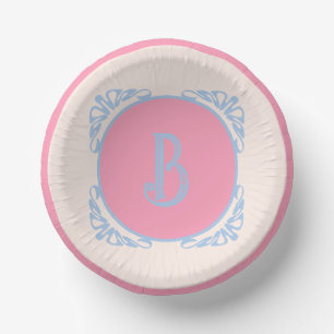 Personalised pink and blue paper plate