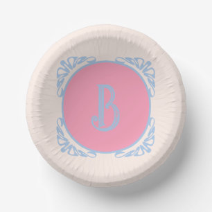 Personalised pink and blue  paper plate