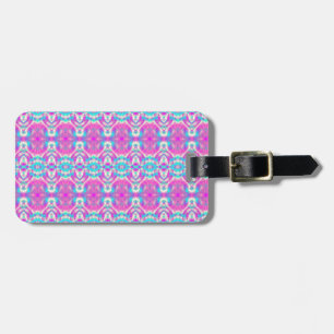Personalised Pink and Blue Pattern Luggage Tag