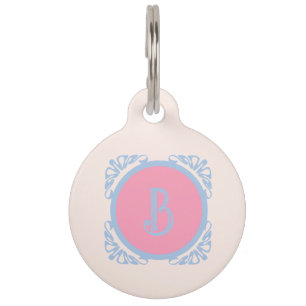 Personalised pink and blue  pet tag