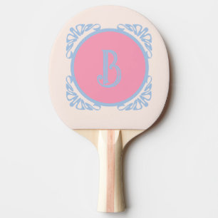 Personalised pink and blue  ping pong paddle