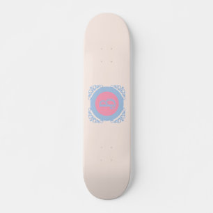 Personalised pink and blue skateboard