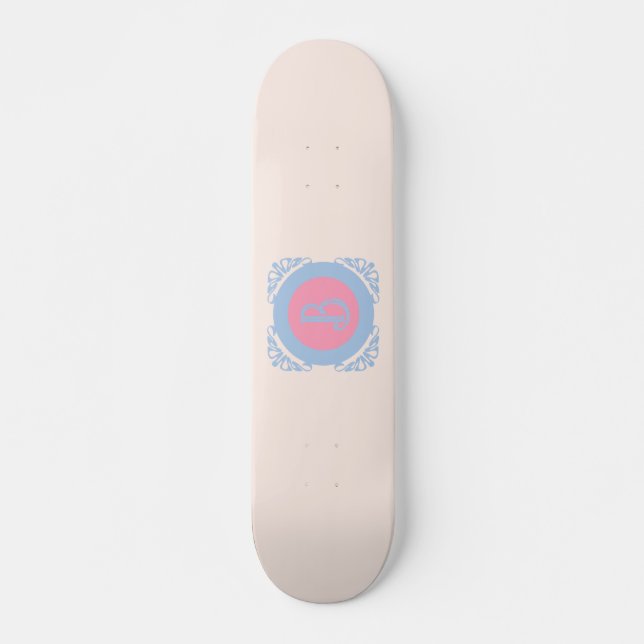 Personalised pink and blue  skateboard (Front)