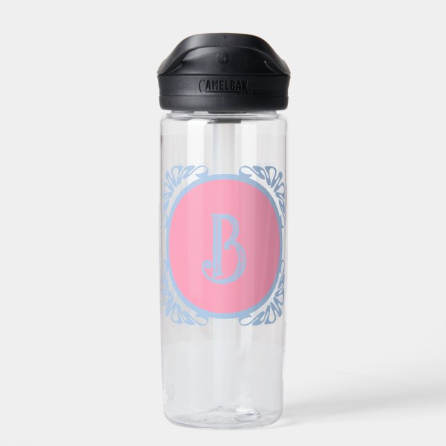 Personalised pink and blue  water bottle (Back)