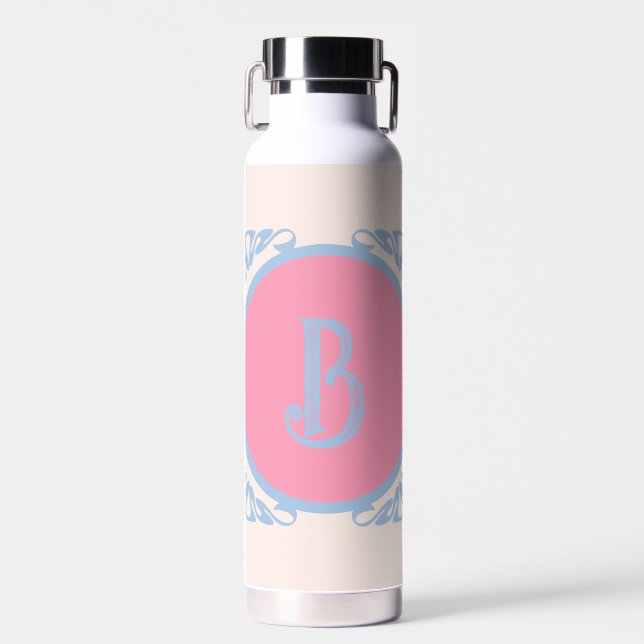 Personalised pink and blue  water bottle (Front)