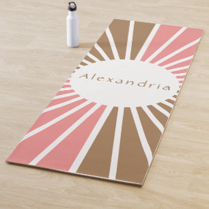 Personalised Pink and Brown Yoga Mat
