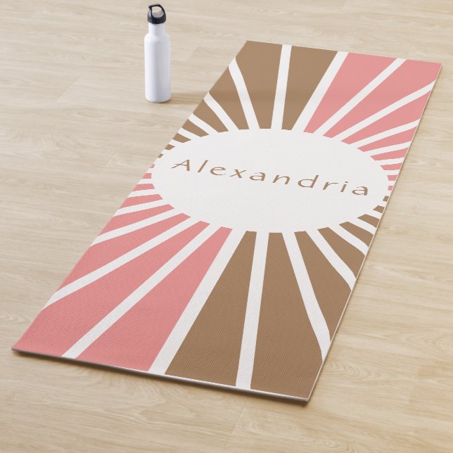 Personalised Pink and Brown Yoga Mat (In Situ)