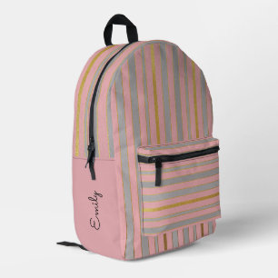 Personalised pink and gold bag, for school ,Travel Printed Backpack