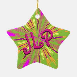 Personalised Pink And Green Abstract Ceramic Tree Decoration