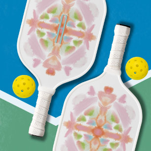Personalised Pink And Orange Abstract Pickleball Paddle