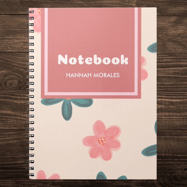 Personalised Pink and Pastel Floral Notebook (Creator Uploaded)
