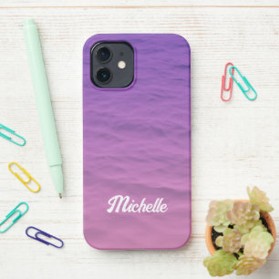 Personalised Pink And Purple Sea iPhone 12 Case
