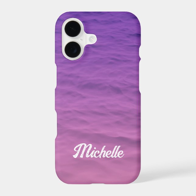 Personalised Pink And Purple Sea iPhone Case (Back)