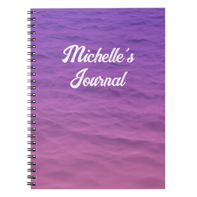 Personalised Pink And Purple Sea Notebook (Front)